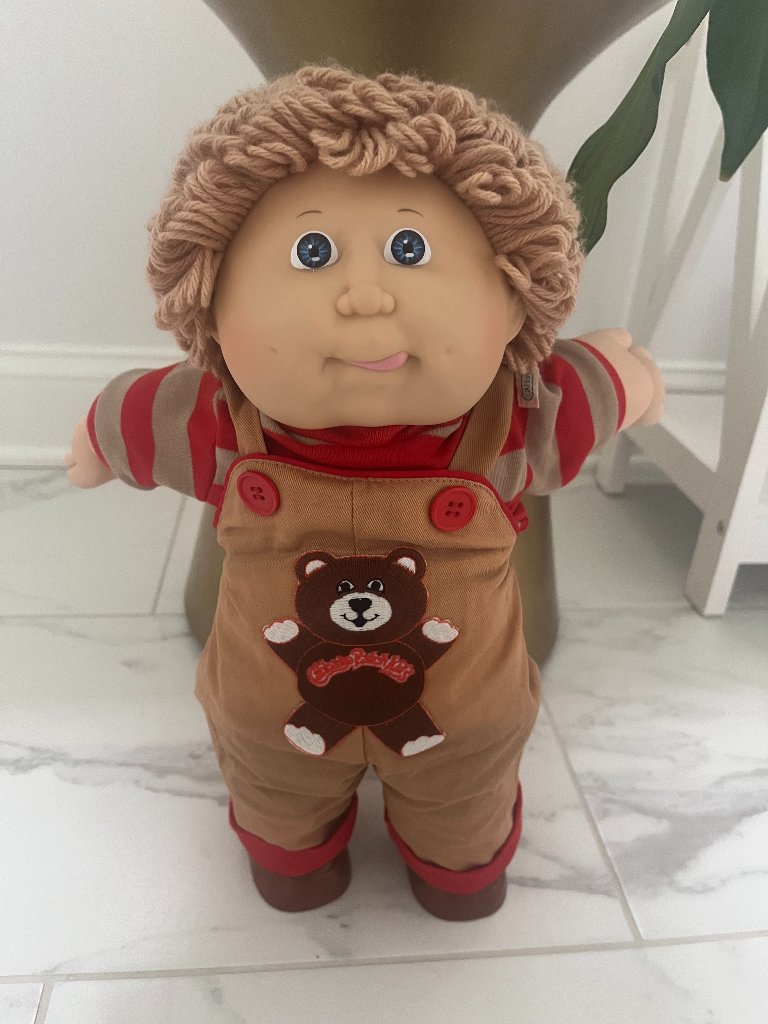 Cabbage Patch Doll W/ Adorable Teddy Bear Outfit And Tongue Sticking Out!